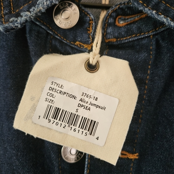 Ser.O.Ya Dark Wash Alice Denim Jumpsuit NWT - Picture 14 of 16